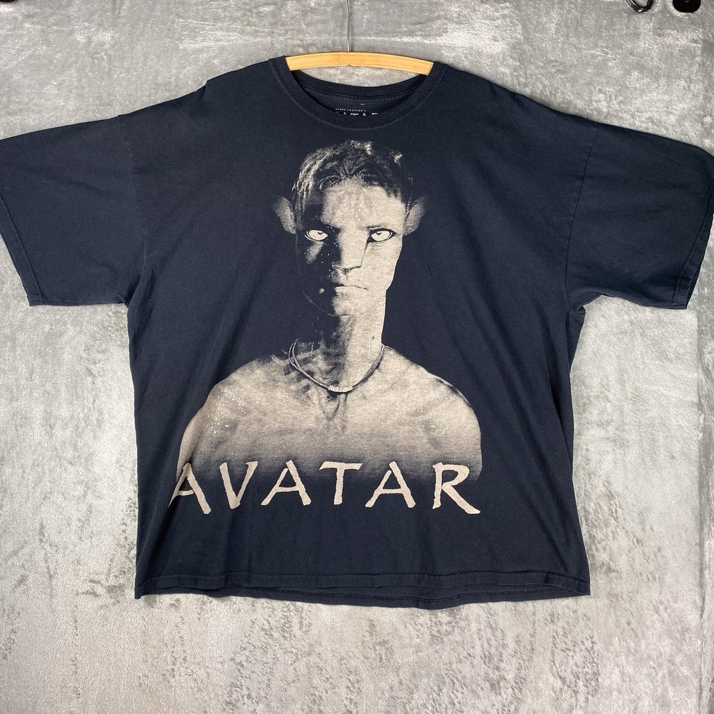 James Cameron Avatar Shirt‎ Mens Size XXL Black 2009 Movie Promo Graphic Cotton